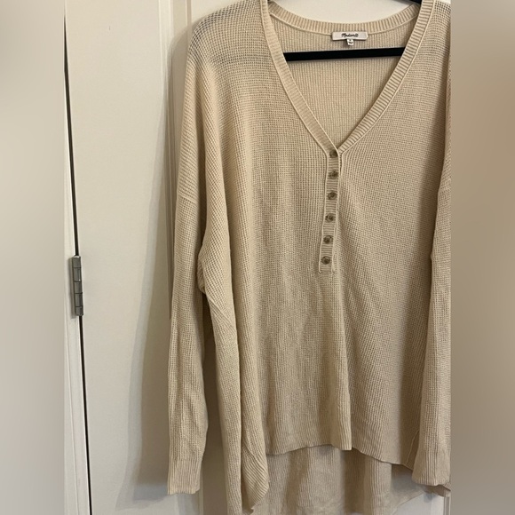 Madewell Asherton Waffle Knit Wool Alpaca Henley Size 1X - Picture 6 of 11